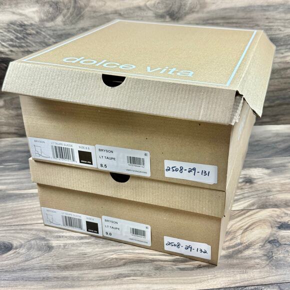 NIB Dolce Vita Bryson Lt Taupe Suede Booties 9M - Picture 9 of 9